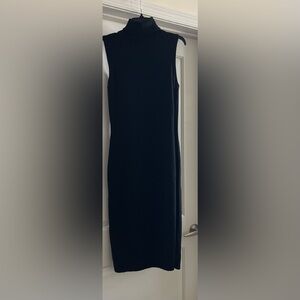 Autumn Cashmere Sleeveless Black Turtleneck Cashmere Sheath Dress